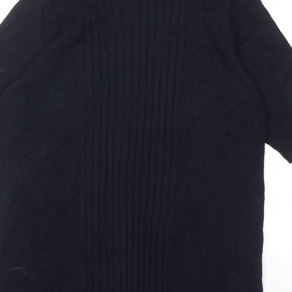 Marks and Spencer Womens Blue Round Neck Viscose Pullover Jumper Size L