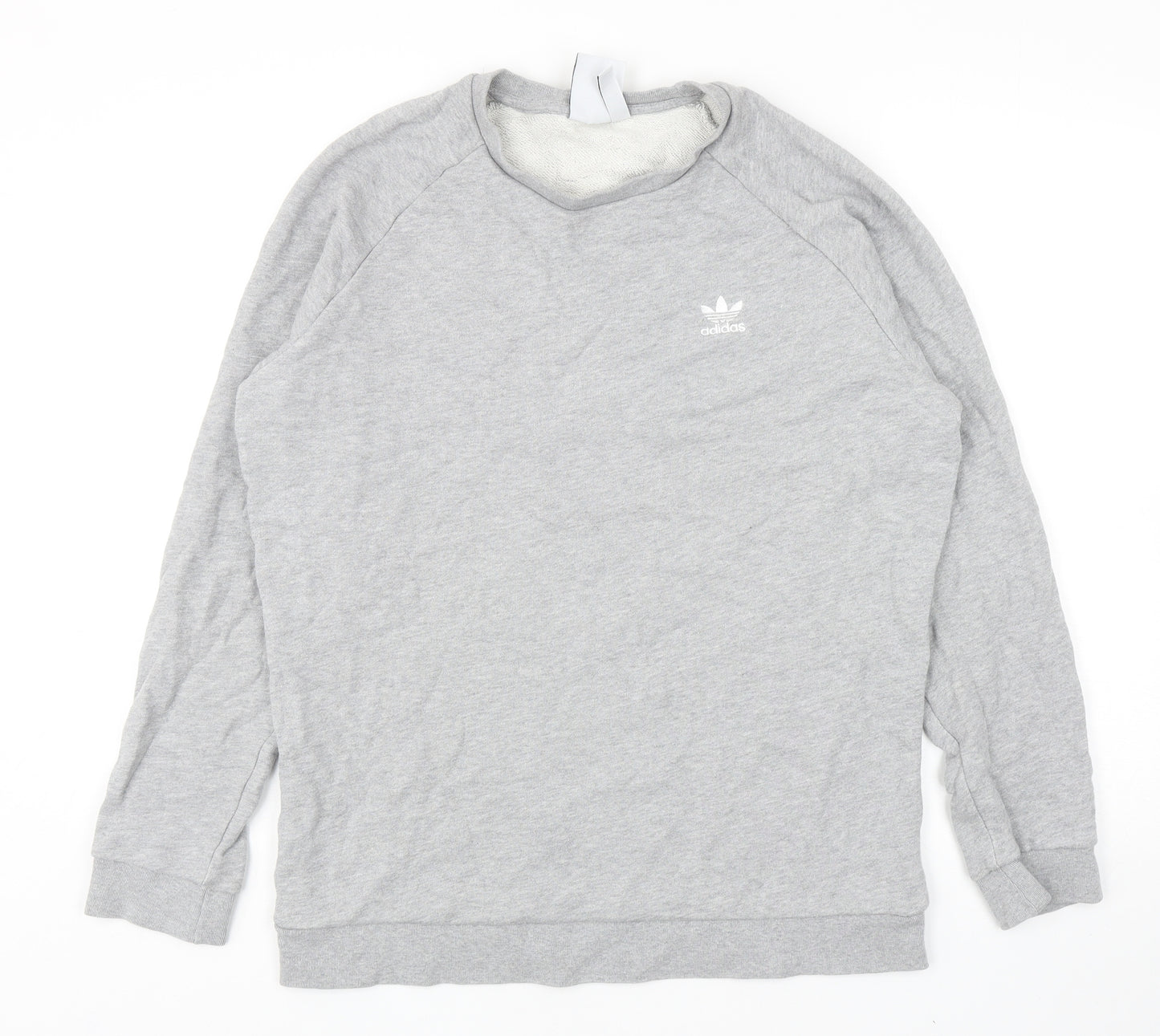 adidas Mens Grey Cotton Pullover Sweatshirt Size M