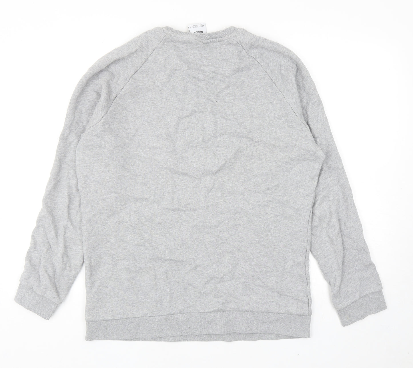 adidas Mens Grey Cotton Pullover Sweatshirt Size M