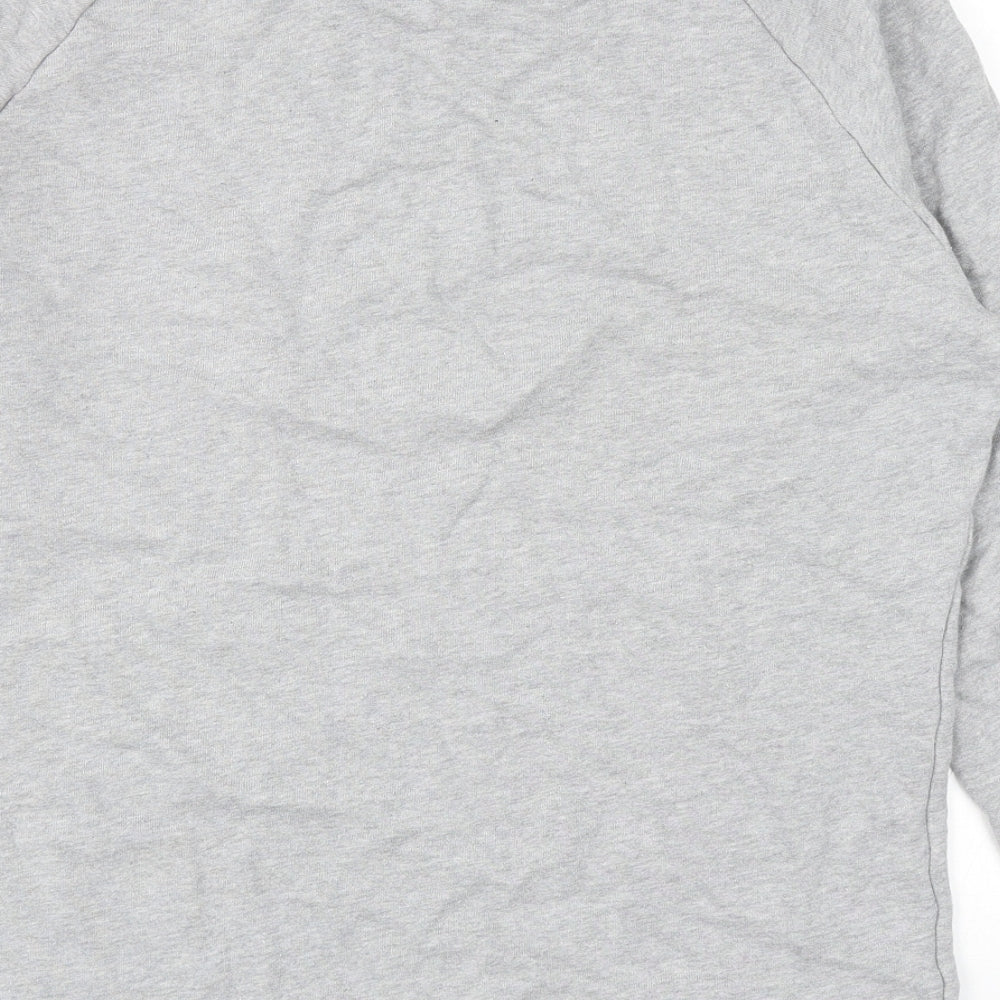 adidas Mens Grey Cotton Pullover Sweatshirt Size M