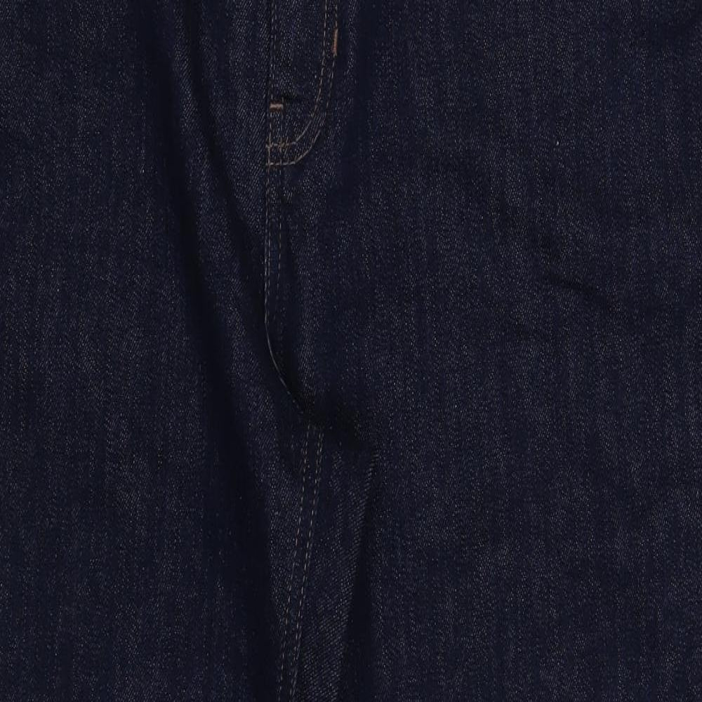 Marks and Spencer Womens Blue Cotton Cropped Jeans Size 20 Regular Button