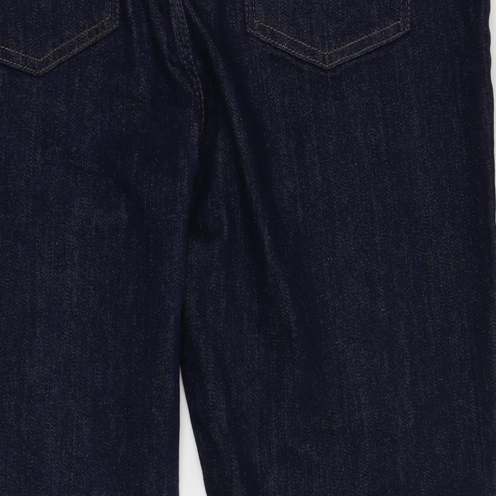 Marks and Spencer Womens Blue Cotton Cropped Jeans Size 20 Regular Button