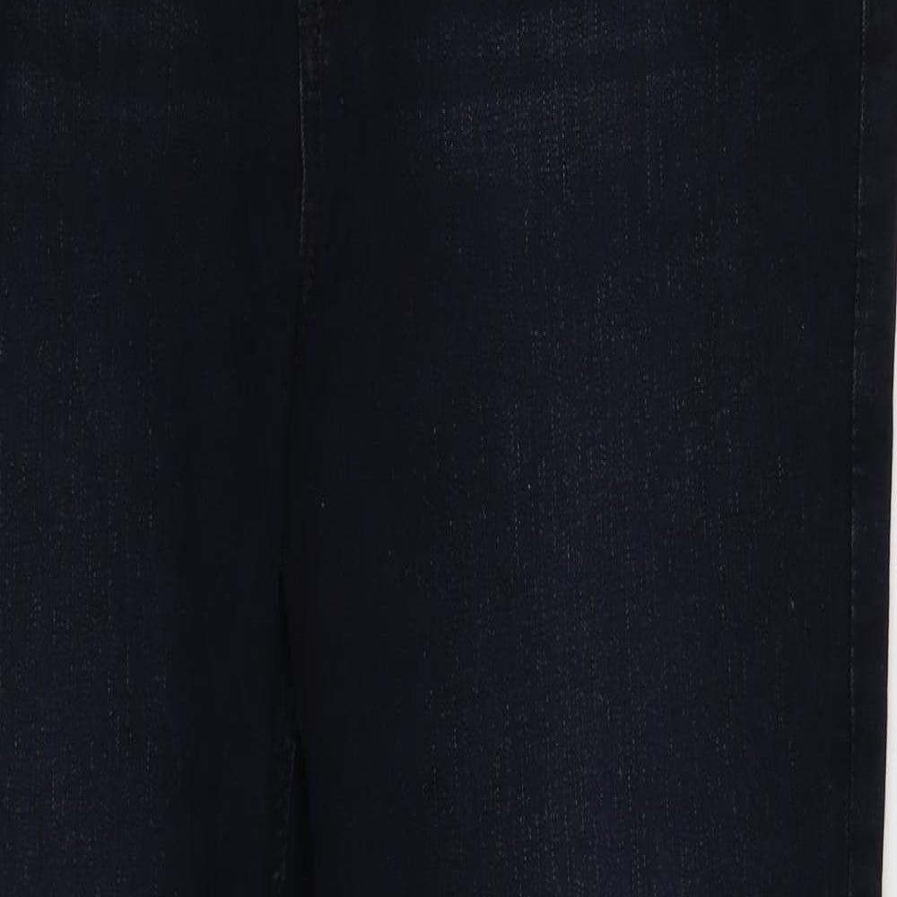 Marks and Spencer Womens Blue Cotton Bootcut Jeans Size 16 Regular Button