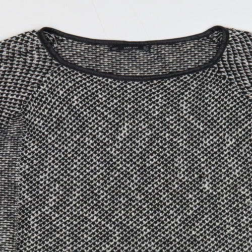 Zara Womens Black Round Neck Acrylic Pullover Jumper Size 8