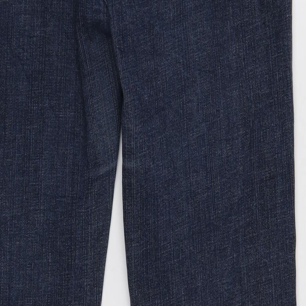 NEXT Womens Blue Cotton Bootcut Jeans Size 14 Regular Button