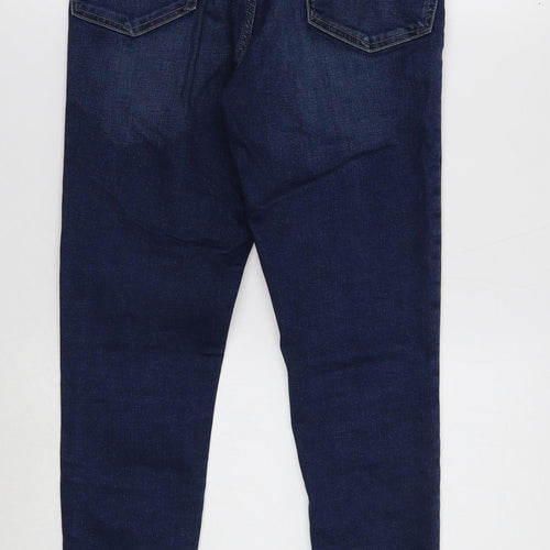 Topshop Womens Blue Cotton Skinny Jeans Size 28 in L32 in Regular Button