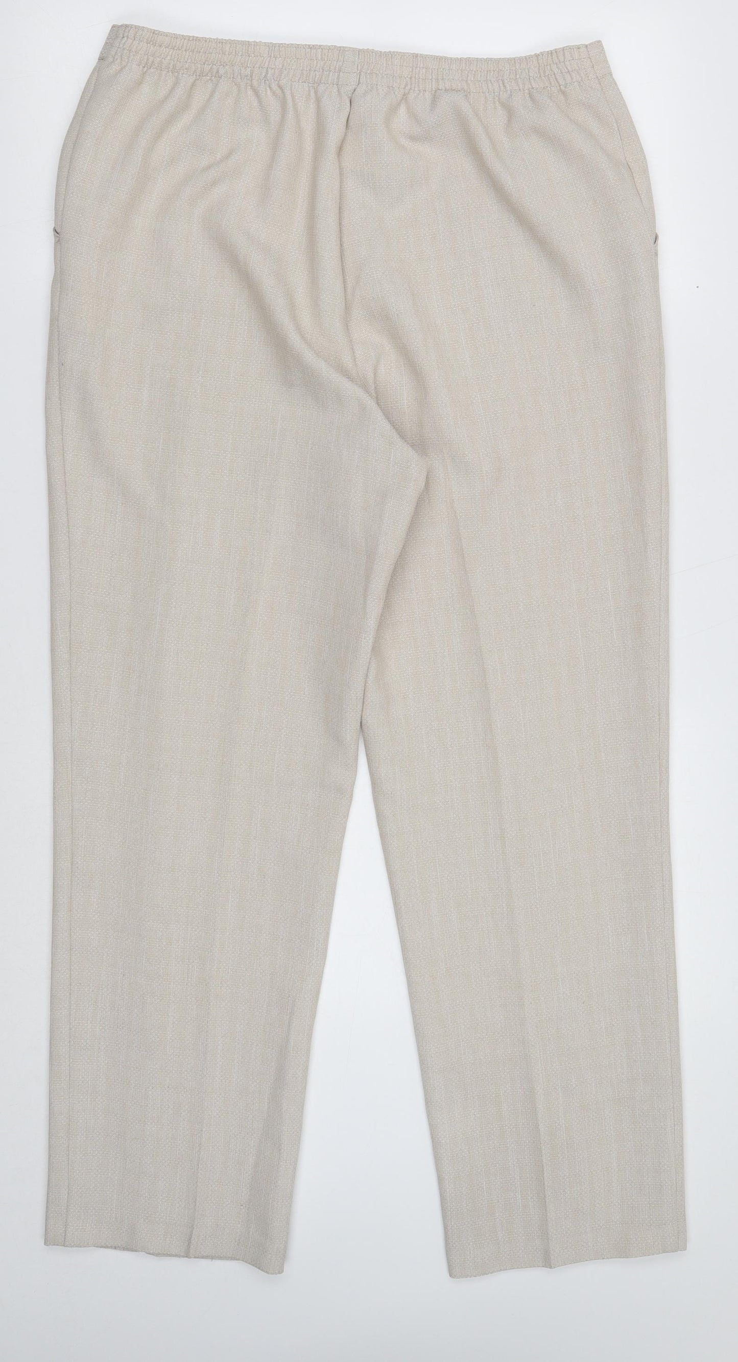 Marks and Spencer Womens Ivory Polyester Dress Pants Trousers Size 14 Regular