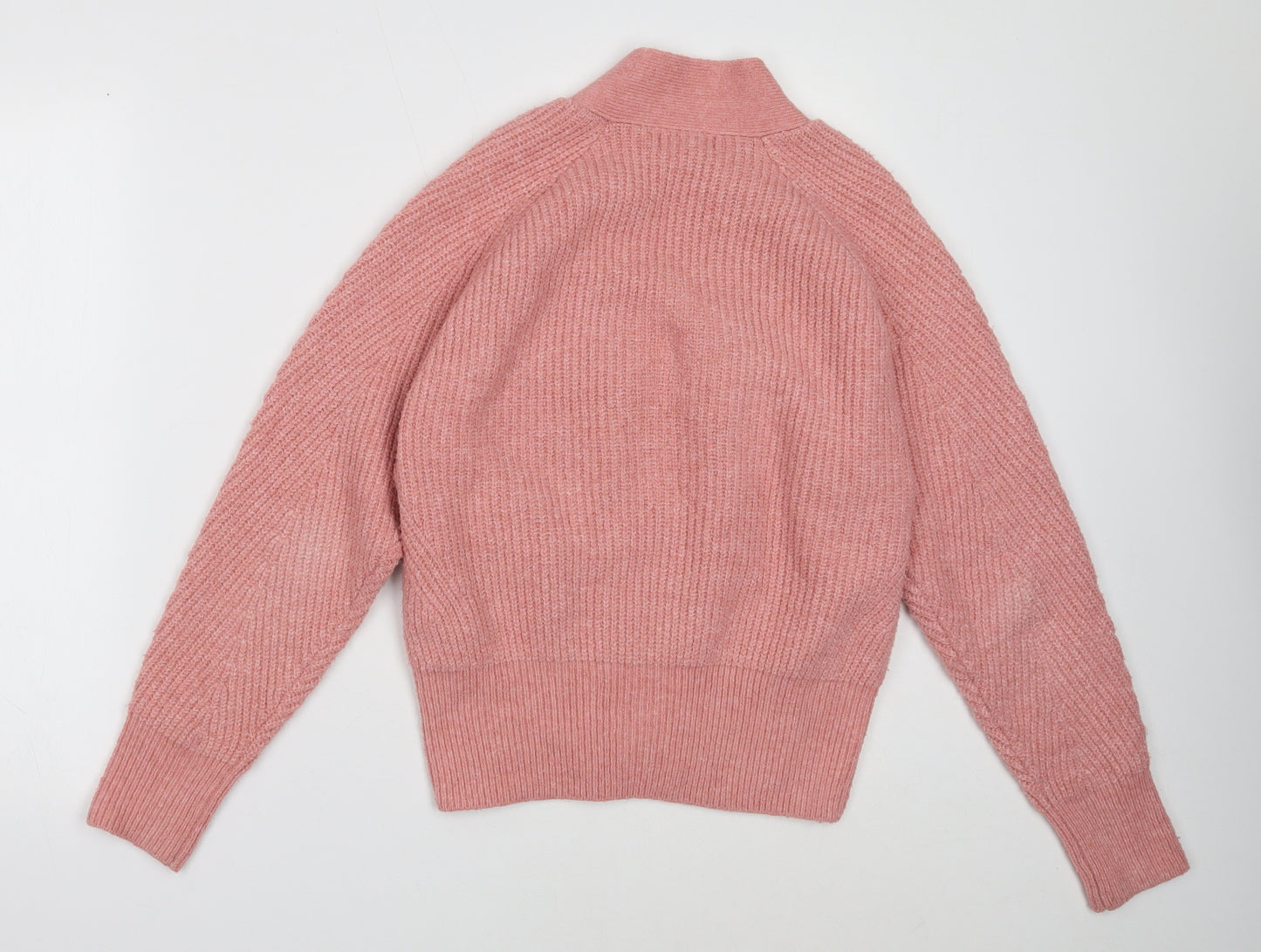 Topshop Womens Pink V-Neck Polyester Cardigan Jumper Size S