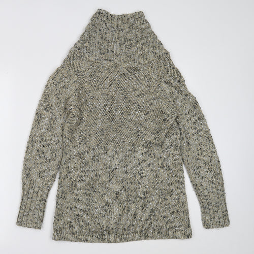 Marks and Spencer Womens Multicoloured High Neck Acrylic Cardigan Jumper Size 10