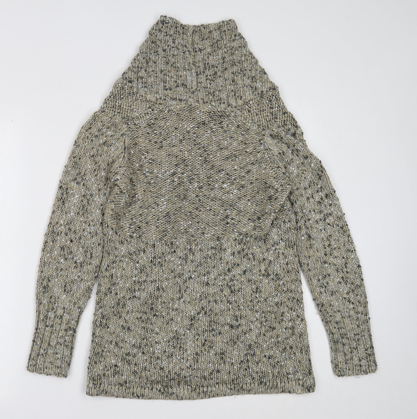 Marks and Spencer Womens Multicoloured High Neck Acrylic Cardigan Jumper Size 10
