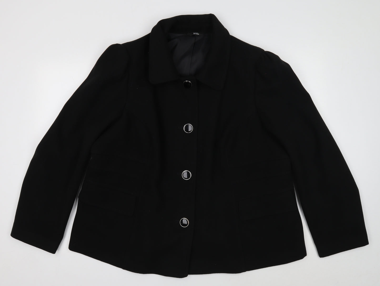 Marks and Spencer Womens Black Jacket Size 24 Button