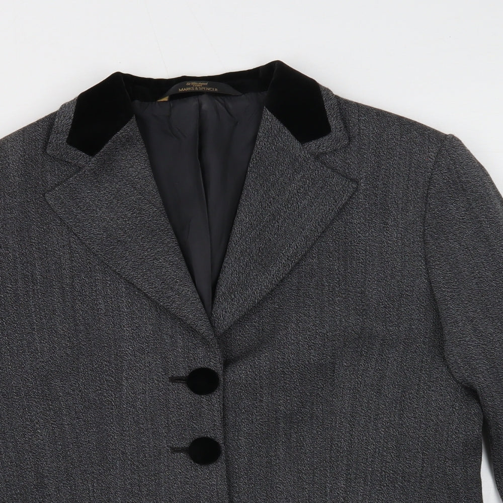 Marks and Spencer Womens Grey Jacket Size 12 Button
