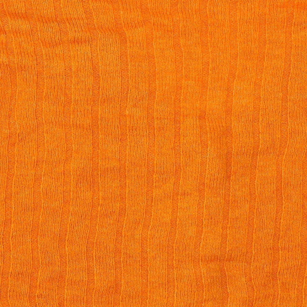 George Womens Orange V-Neck Acrylic Cardigan Jumper Size M