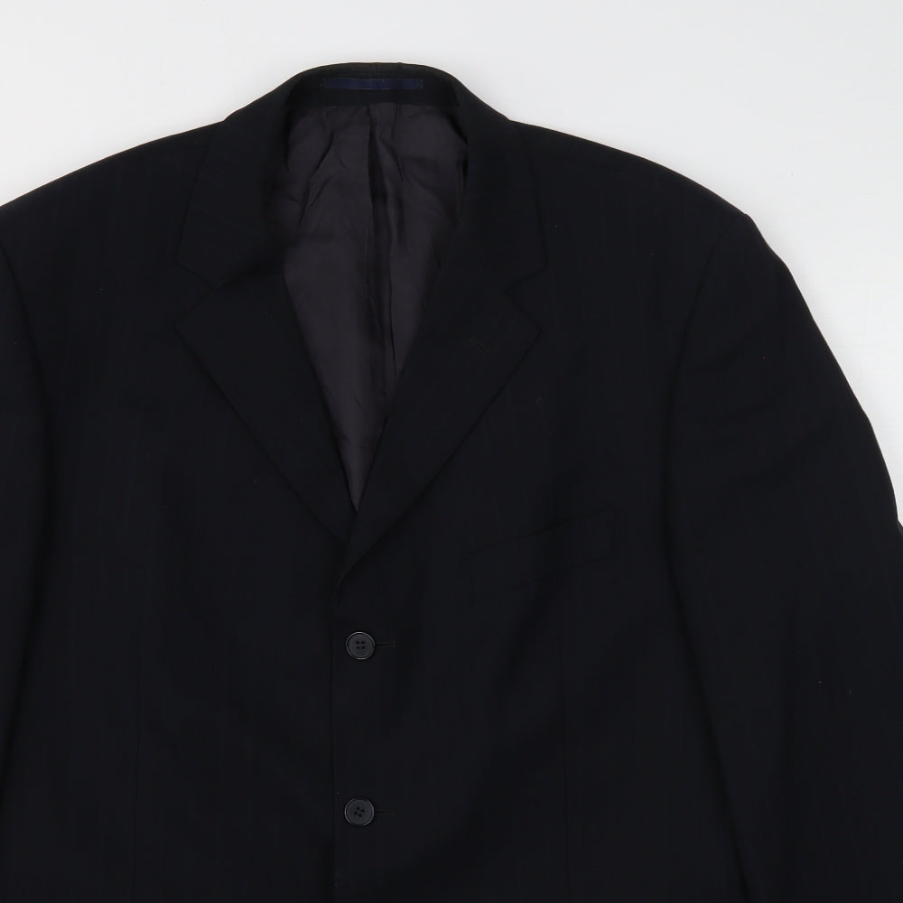 Principles Mens Black Wool Jacket Suit Jacket Size XL