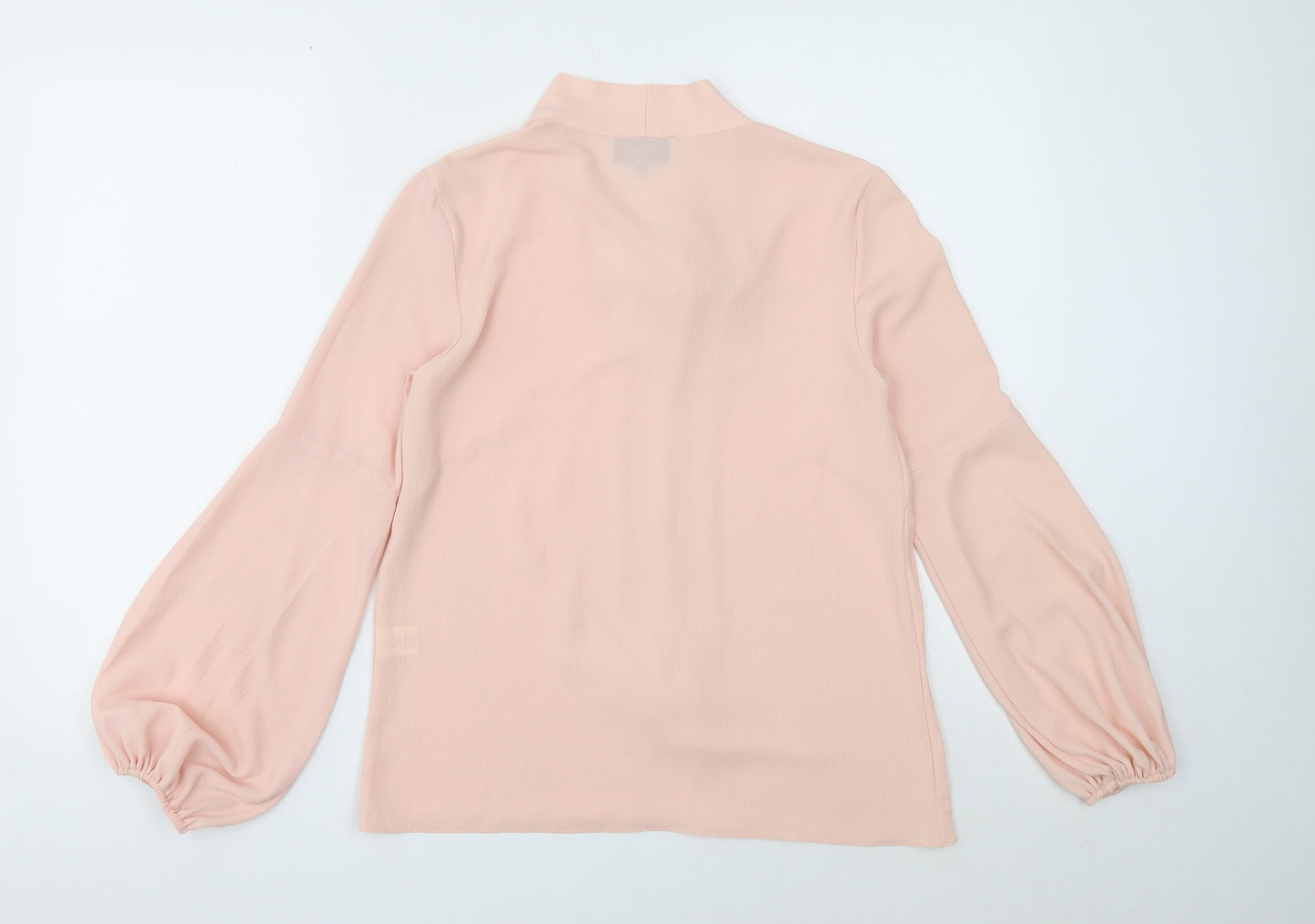 Closet Womens Pink Polyester Basic Blouse Size 8 V-Neck - Tie Front