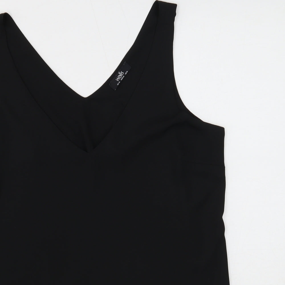Wallis Womens Black Polyester Basic Tank Size 14 V-Neck