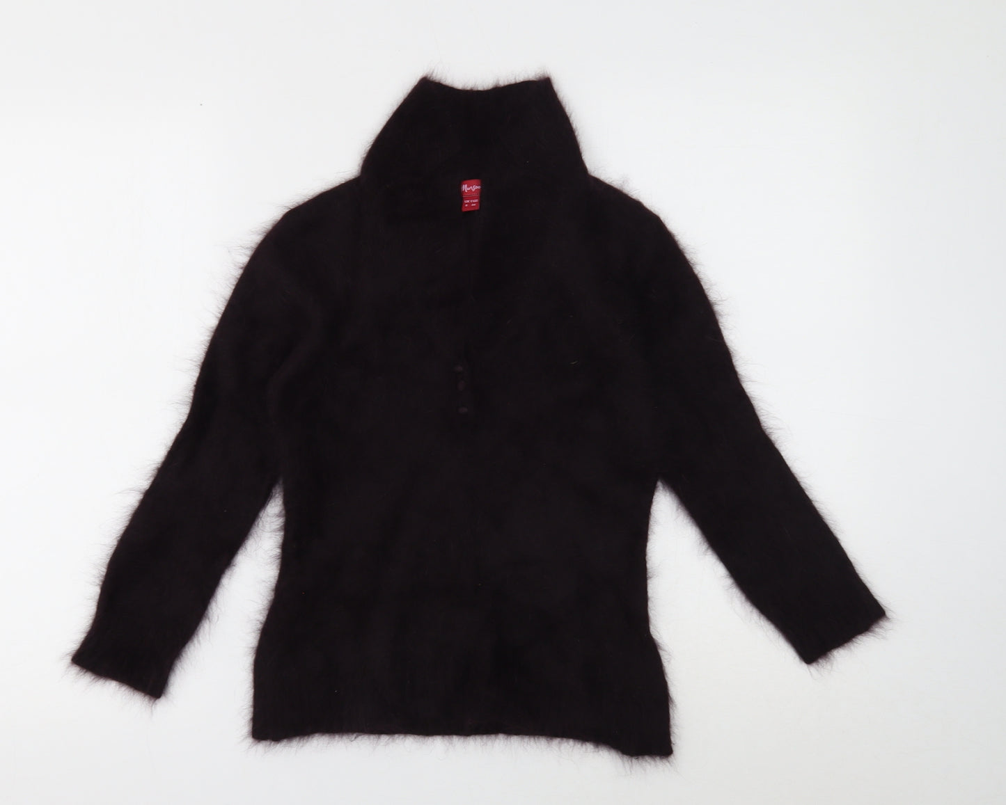 Monsoon Womens Purple High Neck Angora Pullover Jumper Size 8