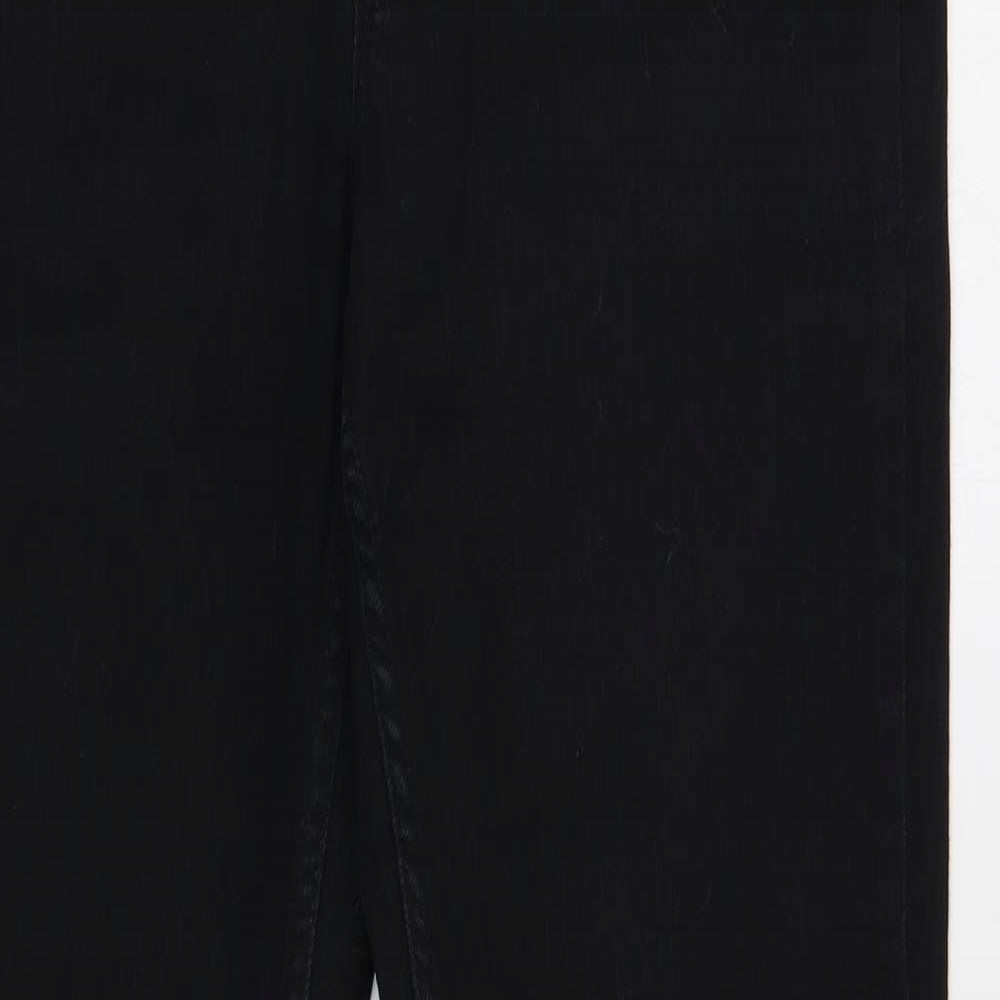 Eva Womens Black Cotton Bootcut Jeans Size 14 L34 in Regular Button