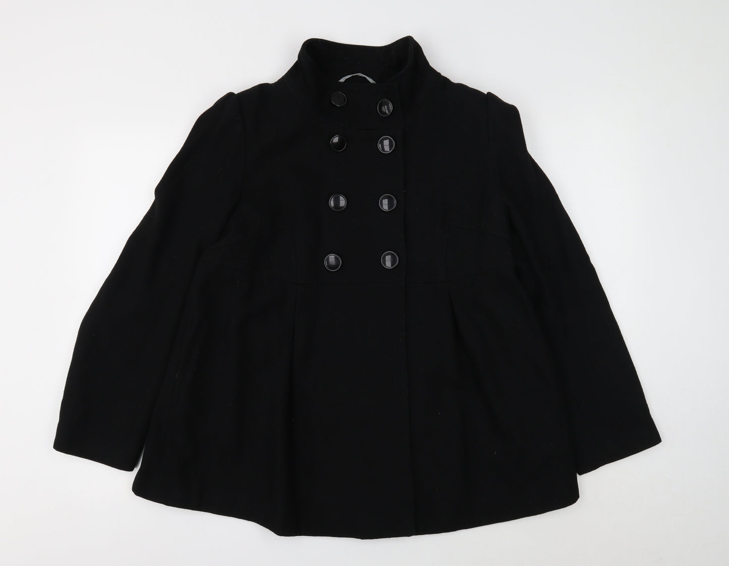 Marks and Spencer Womens Black Pea Coat Coat Size 12 Button