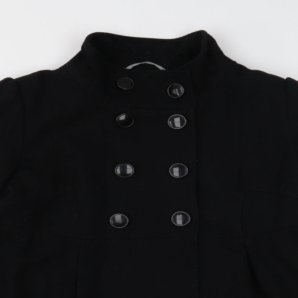Marks and Spencer Womens Black Pea Coat Coat Size 12 Button
