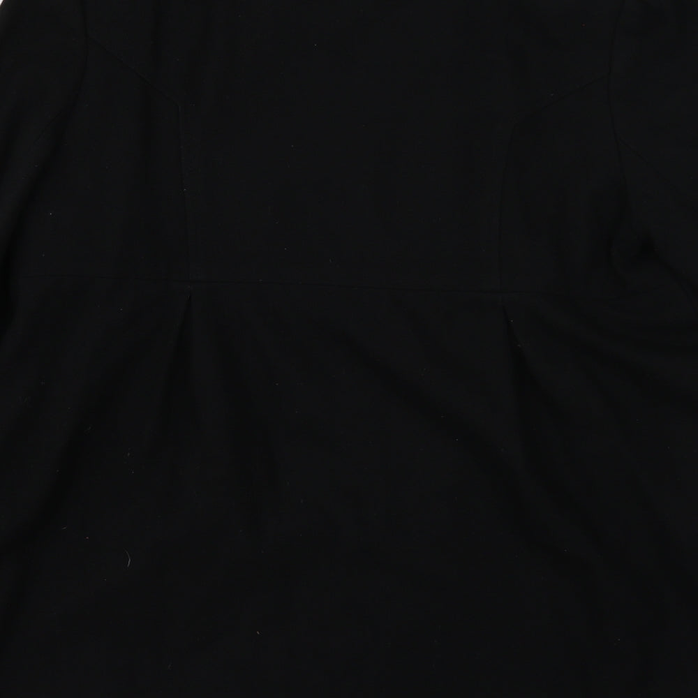 Marks and Spencer Womens Black Pea Coat Coat Size 12 Button