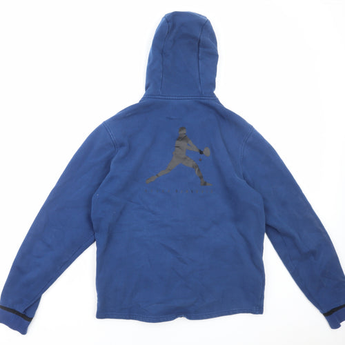 Lacoste Mens Blue Cotton Full Zip Hoodie Size M
