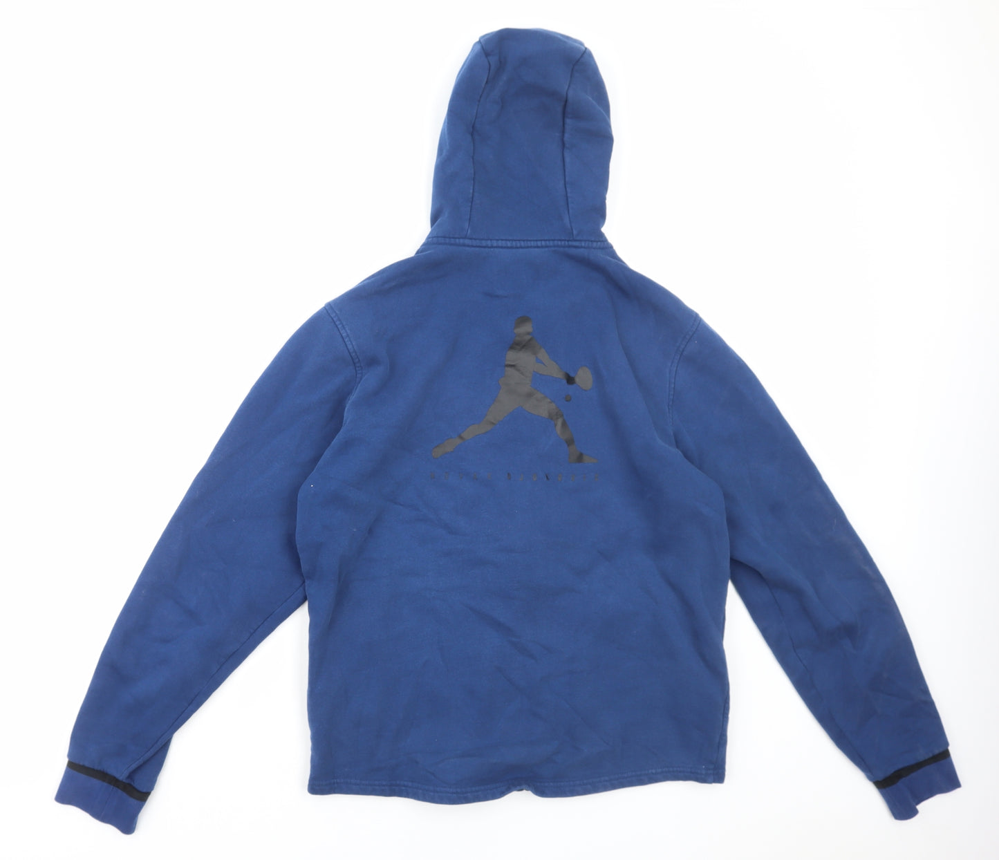 Lacoste Mens Blue Cotton Full Zip Hoodie Size M