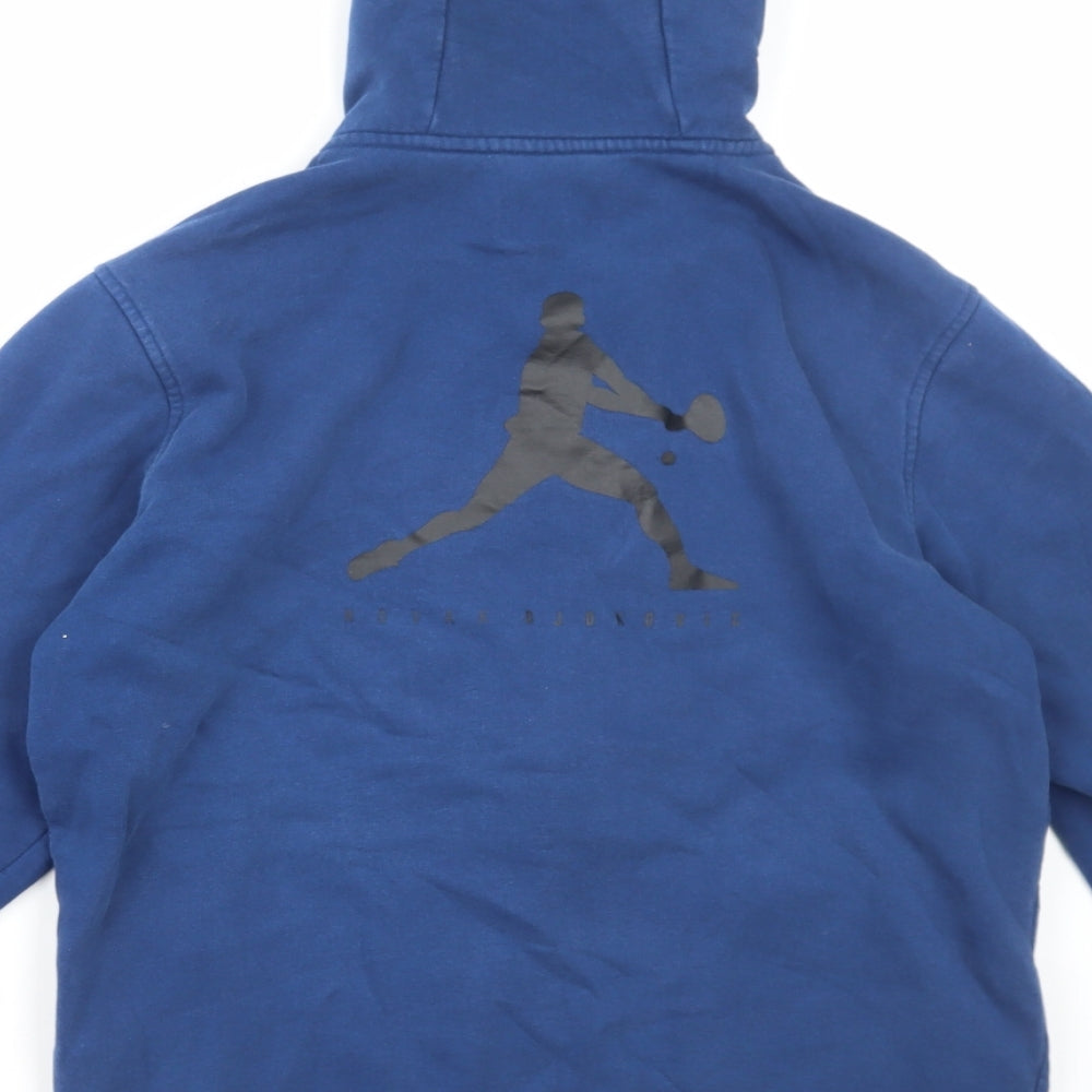 Lacoste Mens Blue Cotton Full Zip Hoodie Size M