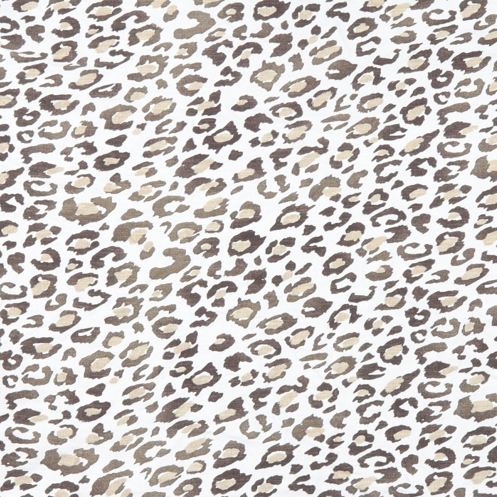 Marks and Spencer Womens Brown Animal Print Cotton Basic T-Shirt Size 16 Round Neck - Leopard Print
