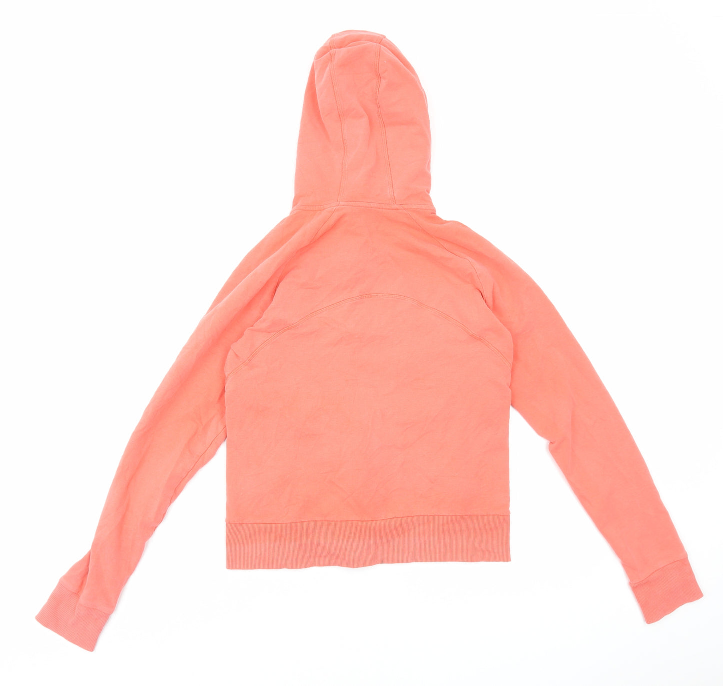 Marks and Spencer Womens Orange Cotton Full Zip Hoodie Size 6 Zip