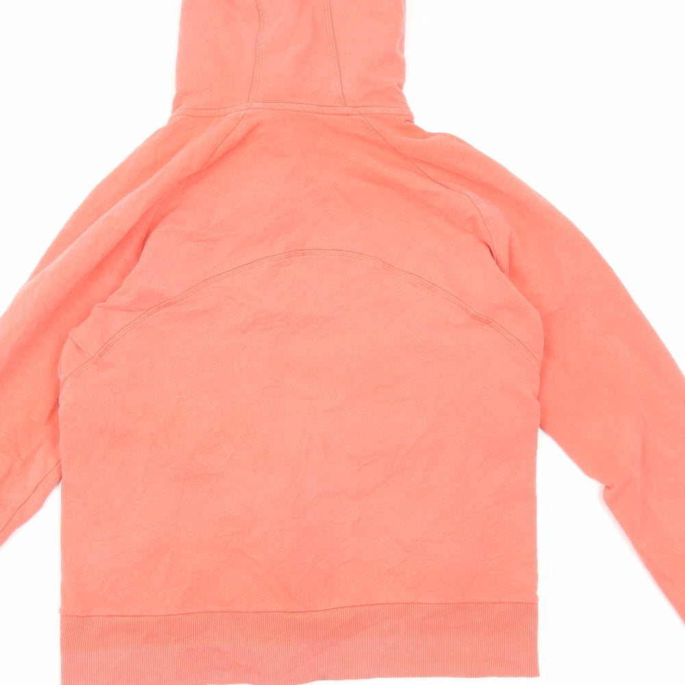 Marks and Spencer Womens Orange Cotton Full Zip Hoodie Size 6 Zip
