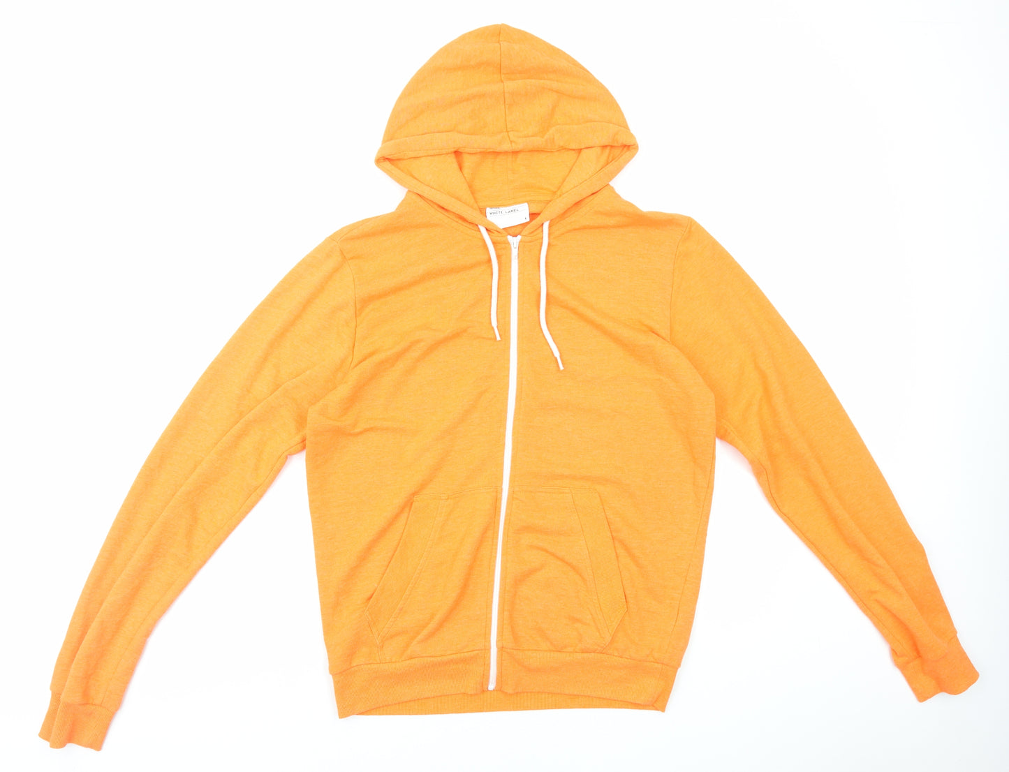 Republic Mens Orange Cotton Full Zip Hoodie Size L