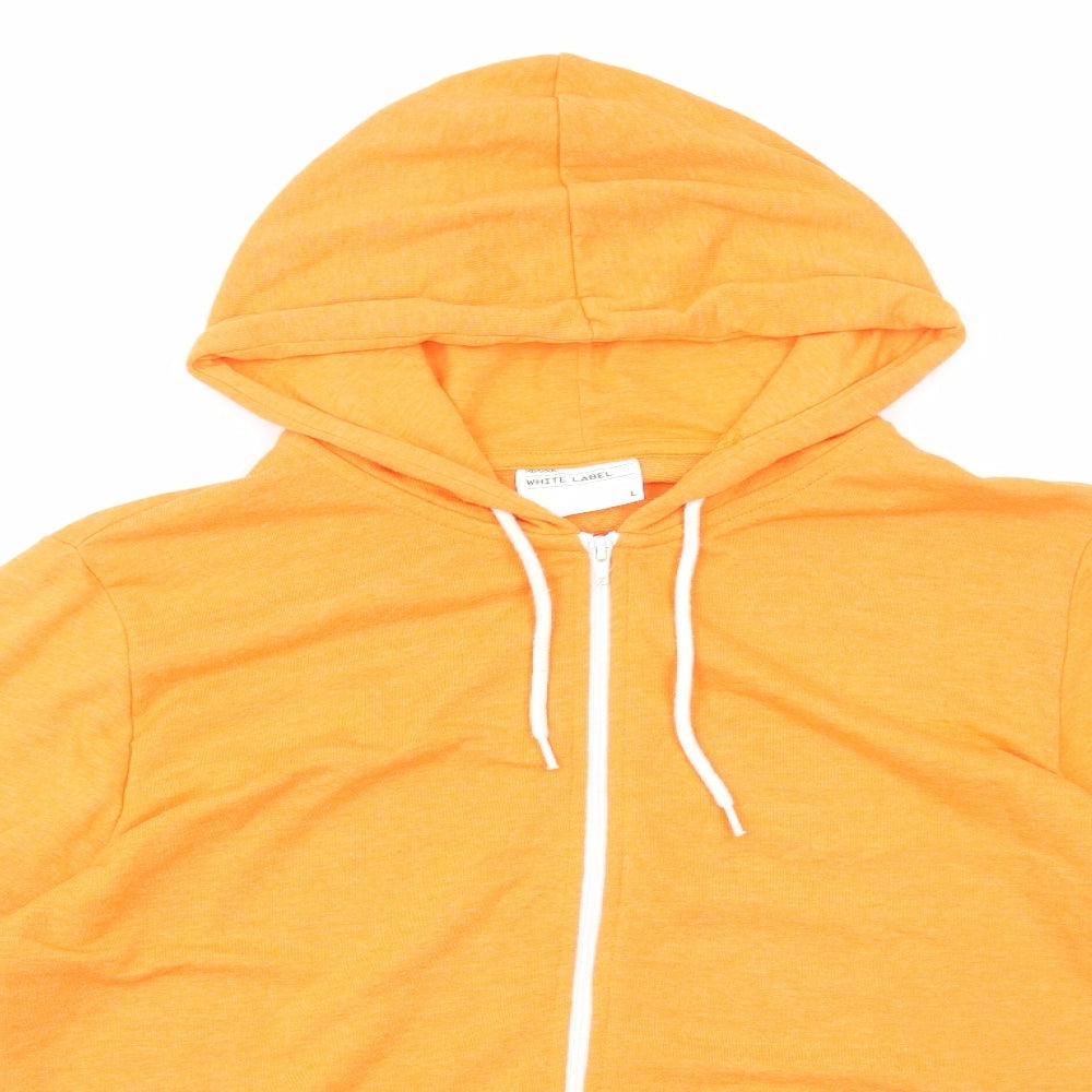 Republic Mens Orange Cotton Full Zip Hoodie Size L