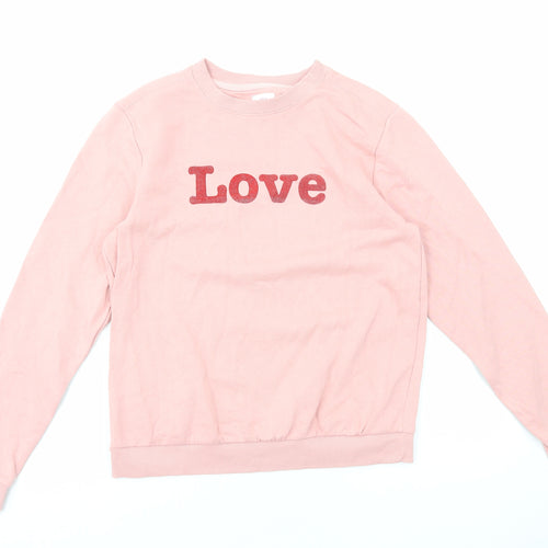 Neon Sheep Womens Pink Cotton Pullover Sweatshirt Size S Pullover - Love