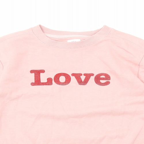 Neon Sheep Womens Pink Cotton Pullover Sweatshirt Size S Pullover - Love