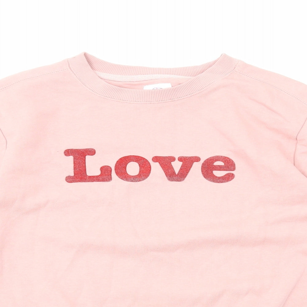 Neon Sheep Womens Pink Cotton Pullover Sweatshirt Size S Pullover - Love