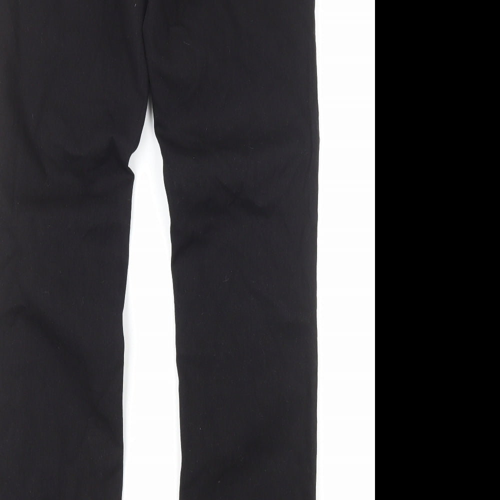 TU Womens Black Cotton Straight Jeans Size 12 Regular Zip