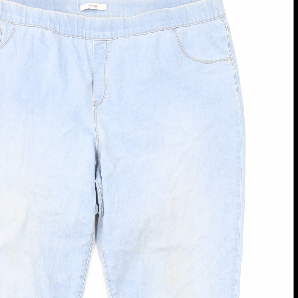 George Womens Blue Cotton Jegging Leggings Size 22