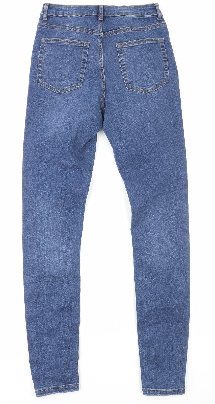 Primark Womens Blue Cotton Skinny Jeans Size 12 Regular Zip