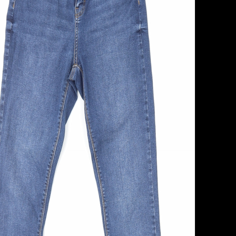 Primark Womens Blue Cotton Skinny Jeans Size 12 Regular Zip