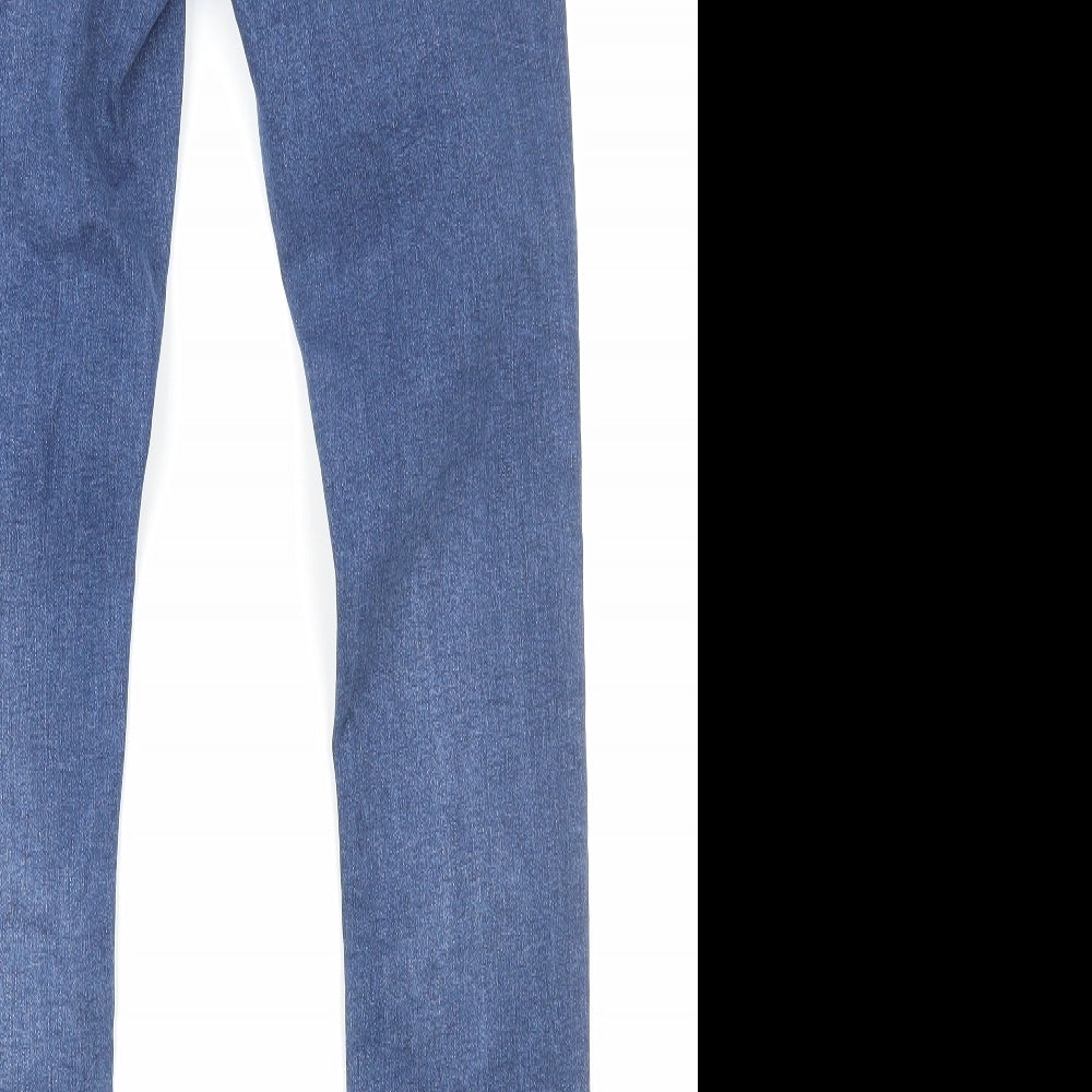 Primark Womens Blue Cotton Skinny Jeans Size 12 Regular Zip