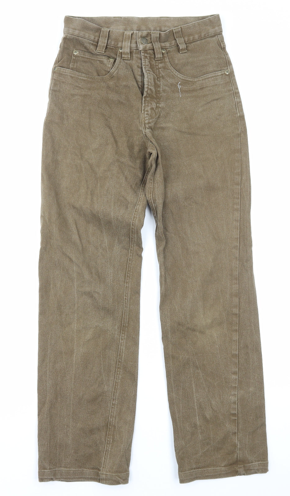 Polizei Mens Brown Cotton Straight Jeans Size S Regular Zip