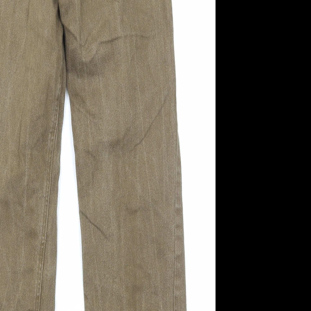 Polizei Mens Brown Cotton Straight Jeans Size S Regular Zip