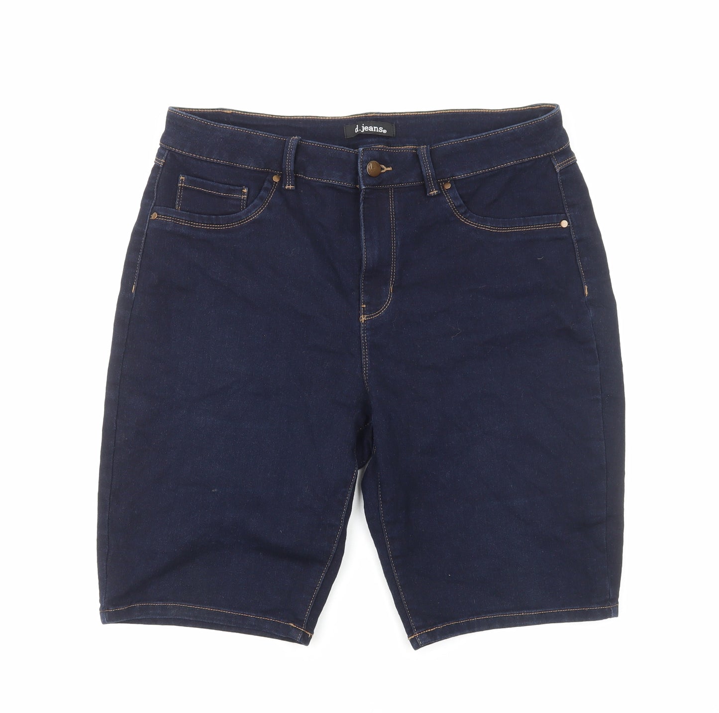 D. Jeans Womens Blue Cotton Bermuda Shorts Size 16 Regular Zip