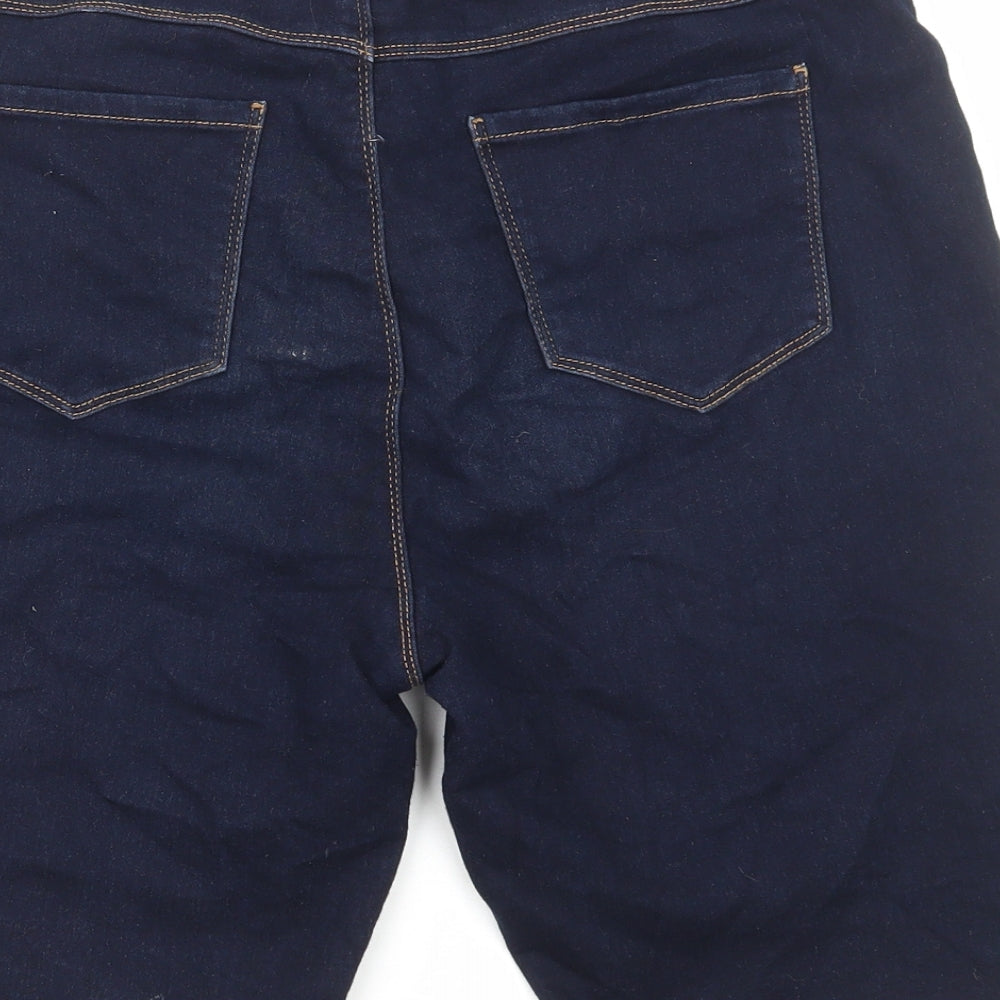D. Jeans Womens Blue Cotton Bermuda Shorts Size 16 Regular Zip