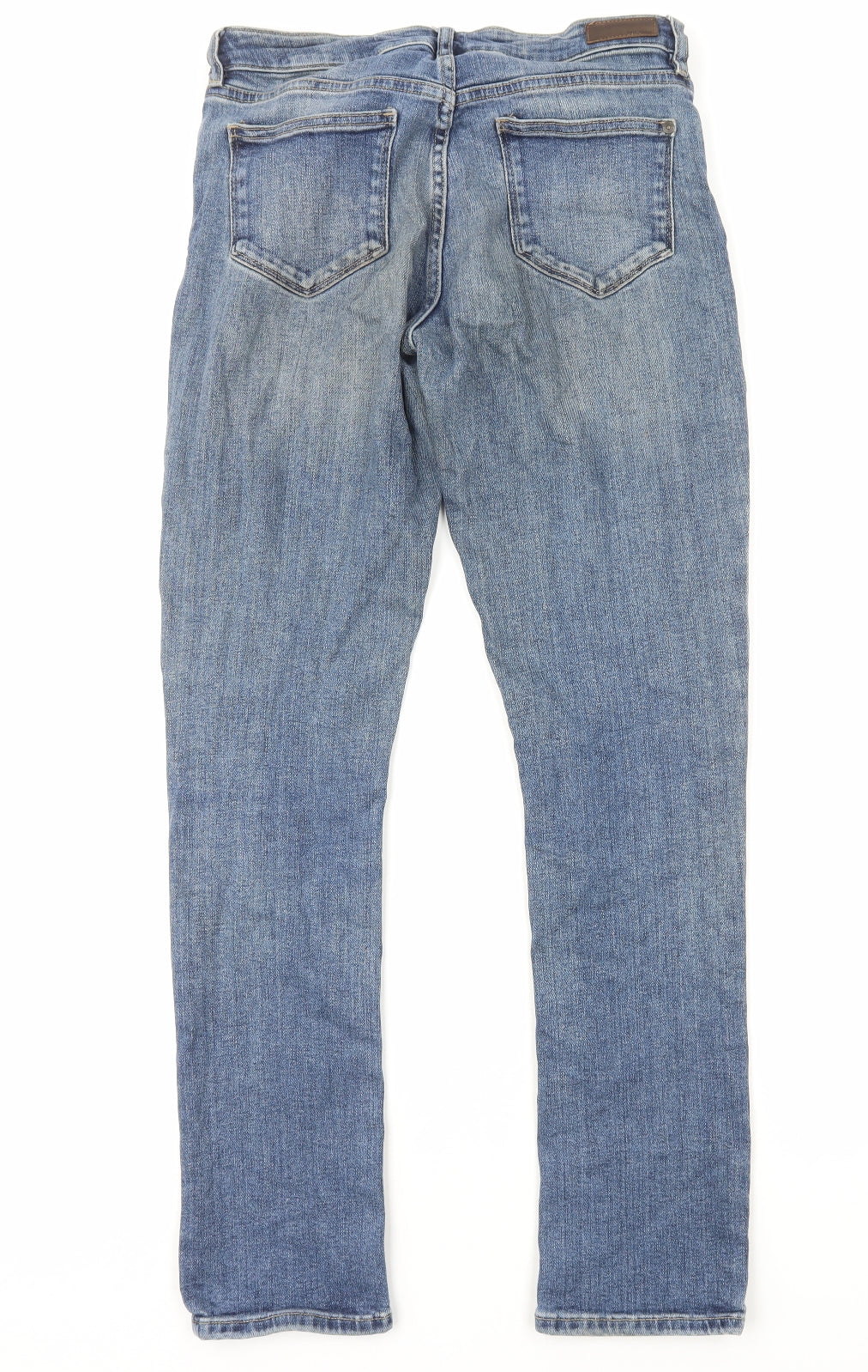 Fat Face Womens Blue Cotton Straight Jeans Size 10 Regular Zip