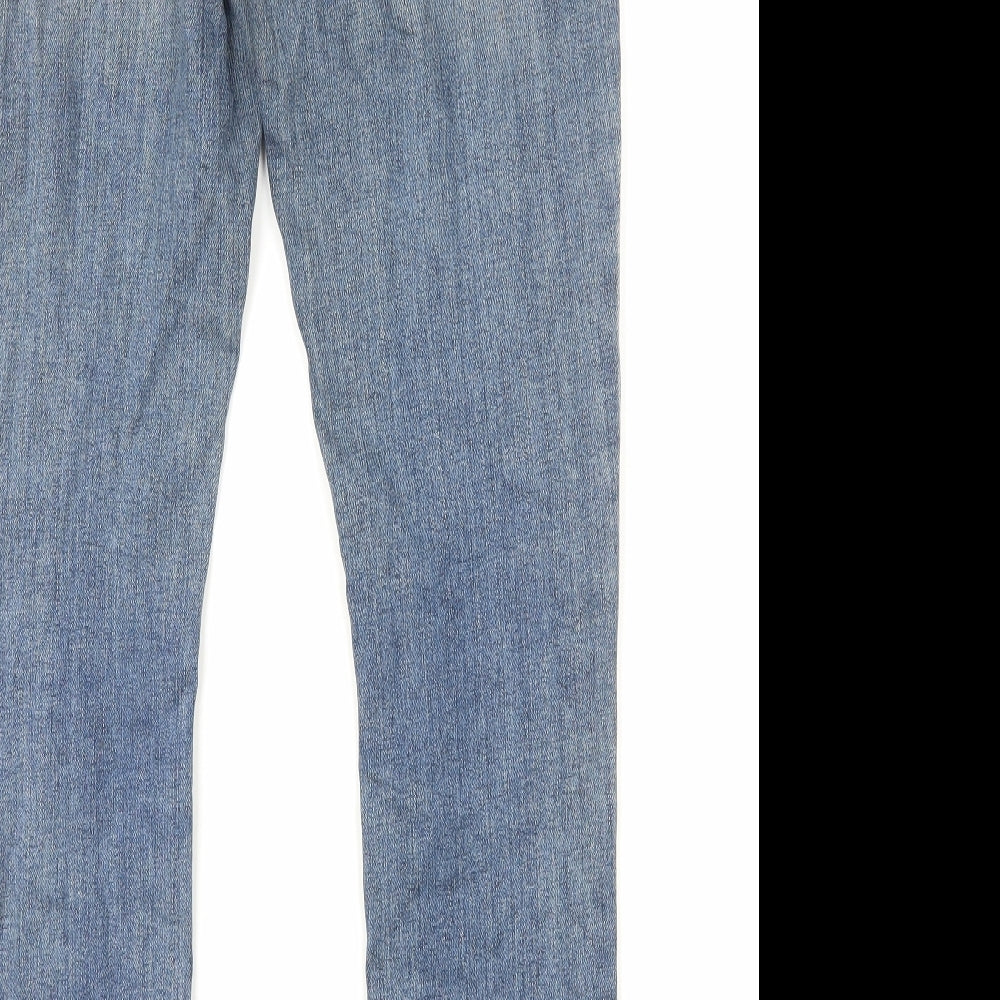 Fat Face Womens Blue Cotton Straight Jeans Size 10 Regular Zip