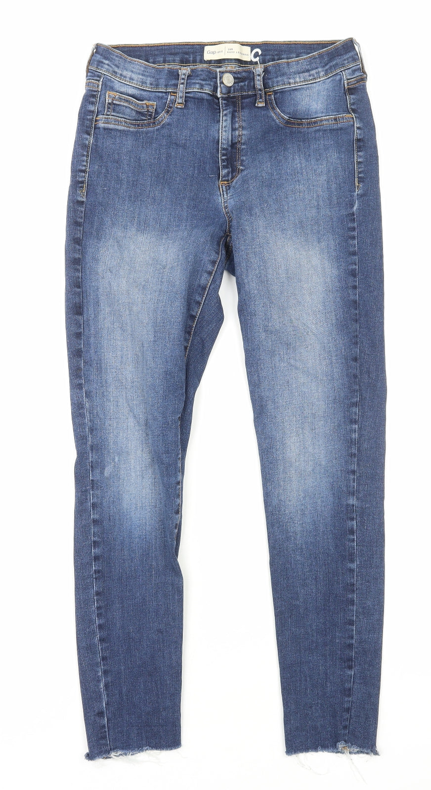 Gap Womens Blue Cotton Straight Jeans Size 10 Regular Zip