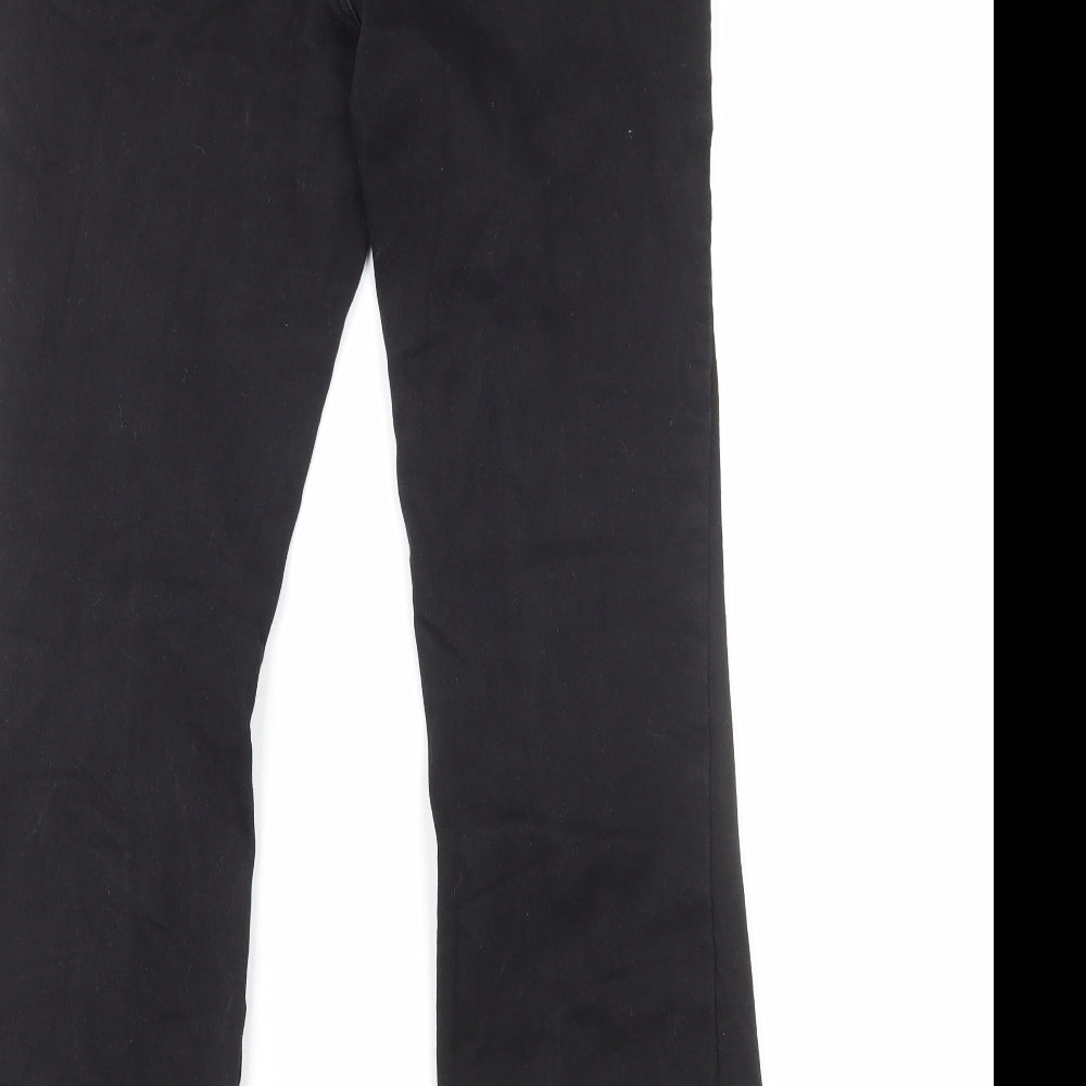 F&F Womens Black Cotton Bootcut Jeans Size 14 Regular Zip