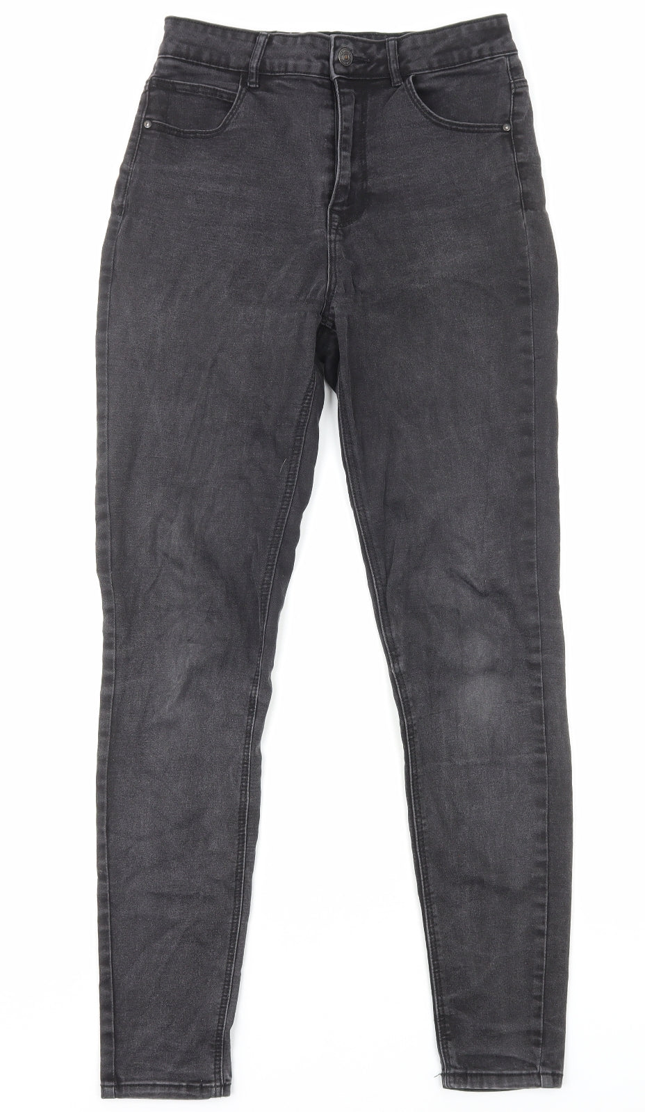Pimkie Womens Grey Cotton Skinny Jeans Size 10 Regular Zip